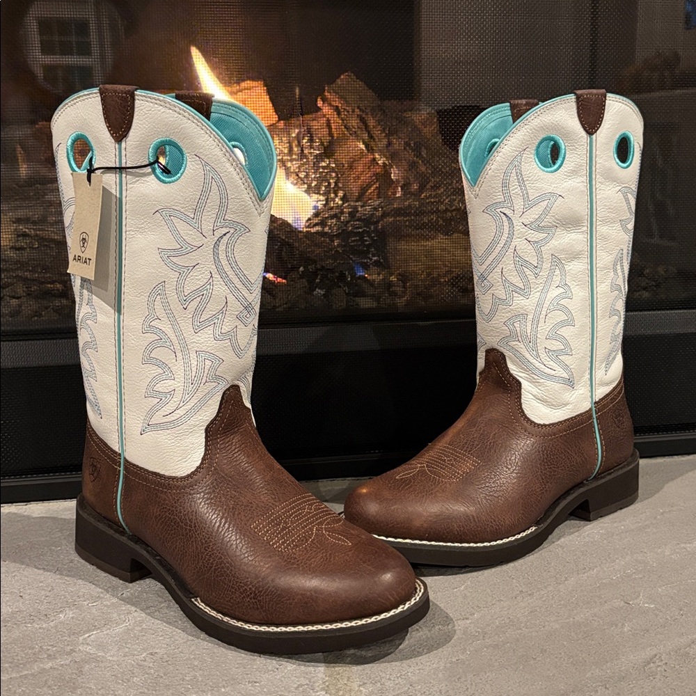 Ariat Elko Dark Cottage White Icing,genuine leather, 4LR,,Duratread heel,Weatern